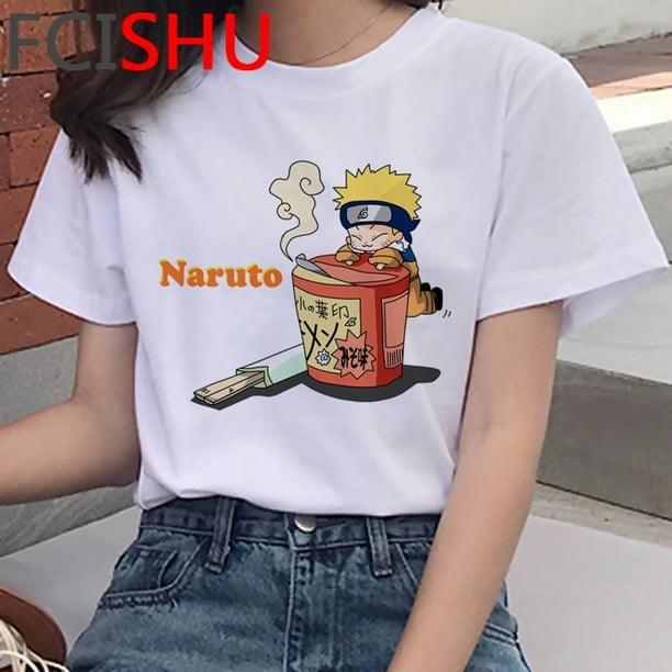 Naruto top Camisetas t-shirt Mujeres Pareja Ropa harajuku Japonés ulzzang Blanco Camiseta kawaii Estética