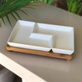 thumbnail image 3 of Matt Collection Serving Tray with 2 Porcelain Dishes White 23x15x5cm, 3 of 6