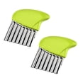 thumbnail image 1 of Oleegame 2PC Potato Fry Cutter Potato Cutter Wavy Crinkle Cutting Tool For Cutting Potato Carrot Cucumber Chopping Soft Handle Stainless Steel Cutter And Convenience Chopper Kitchen Tools Green, 1 of 3