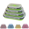 thumbnail image 2 of 1PCS Rectangle Foldable Silicone Lunch Box Refrigerator Microwave Oven Lunch Box Storage Boxes Outdoor Food Taper Lonchera grey pink 1, 2 of 6