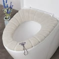 thumbnail image 4 of Household Toilet Seat Cover, Four Seasons Use, Thickened with Handle, Winter Warm, Knitted Washable, High Elasticity, Fits Round Rectangular Seats, Easy to Install, 4 of 6