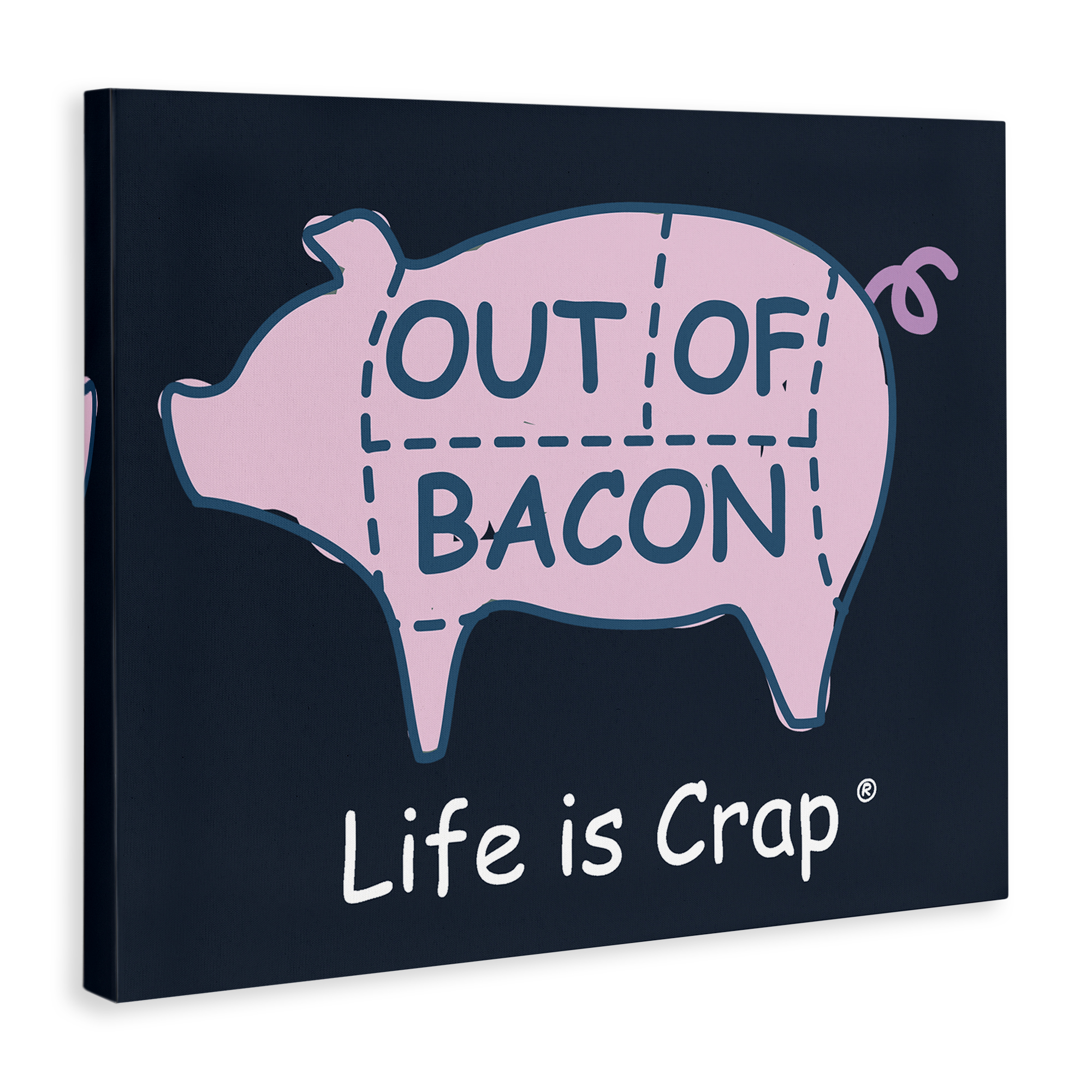 Stupell Industries Funny Out Of Bacon Novelty & Humor Painting Wrapped Canvas Art Print Wall Art, 20 x 16