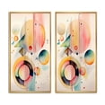 thumbnail image 2 of Designart "Minimalist Multi-Shape Art in Pastel II" Abstract Minimalism Framed Wall Art Set Of 2 - Pink Geometric Framed Canvas Set For Living Room Decor, 2 of 6
