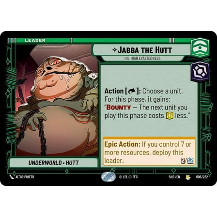 Star Wars: Unlimited Shadows of the Galaxy Rare Jabba the Hutt - His High Exaltedness #006