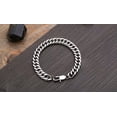 thumbnail image 6 of K-KED Mens 10.5mm Stainless Steel Silver Plated Miami Cuban Link Bracelet-21cm, 6 of 8