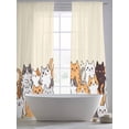 thumbnail image 5 of Cartoon Cat Sheer Curtains 96 Inch Long 2 Panels, Cute Kitten Modern Animal Light Filtering Rod Pocket Semi Sheer Curtains, Sheer Voile Drapes for Living Room Bedroom, 52"x96", 5 of 5