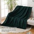 thumbnail image 4 of IR Imperial Rooms Fleece Bed Throw Blanket, Plush, Travel and Couch Fuzzy, Cozy Washable Ultrasoft Throw Size Emerald Green, 4 of 12