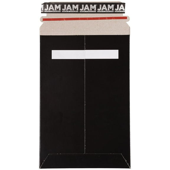 JAM Paper Photo Mailer Envelope, Paper, 6x9, Black, Peel & Seal, 1/Pack