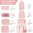 thumbnail image 6 of lEPECQ Packing Cubes for Travel & Suitcases Foldable Suitcase Organizer Lightweight Luggage Storage Bag 8 Pack - Pink, 6 of 8