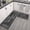 Black, variant on Brythos Grateful Thankful Blessed Kitchen Mat Set, Grey Non Slip Cushioned Rugs, 17x30 & 17x47 Inch