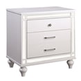 thumbnail image 3 of Furniture of America Derc Glam Solid Wood 3-Drawer Nightstand by  Silver, 3 of 5