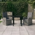 thumbnail image 1 of vidaXL 3 Piece Garden Dining Set with Cushions Grey, 1 of 5