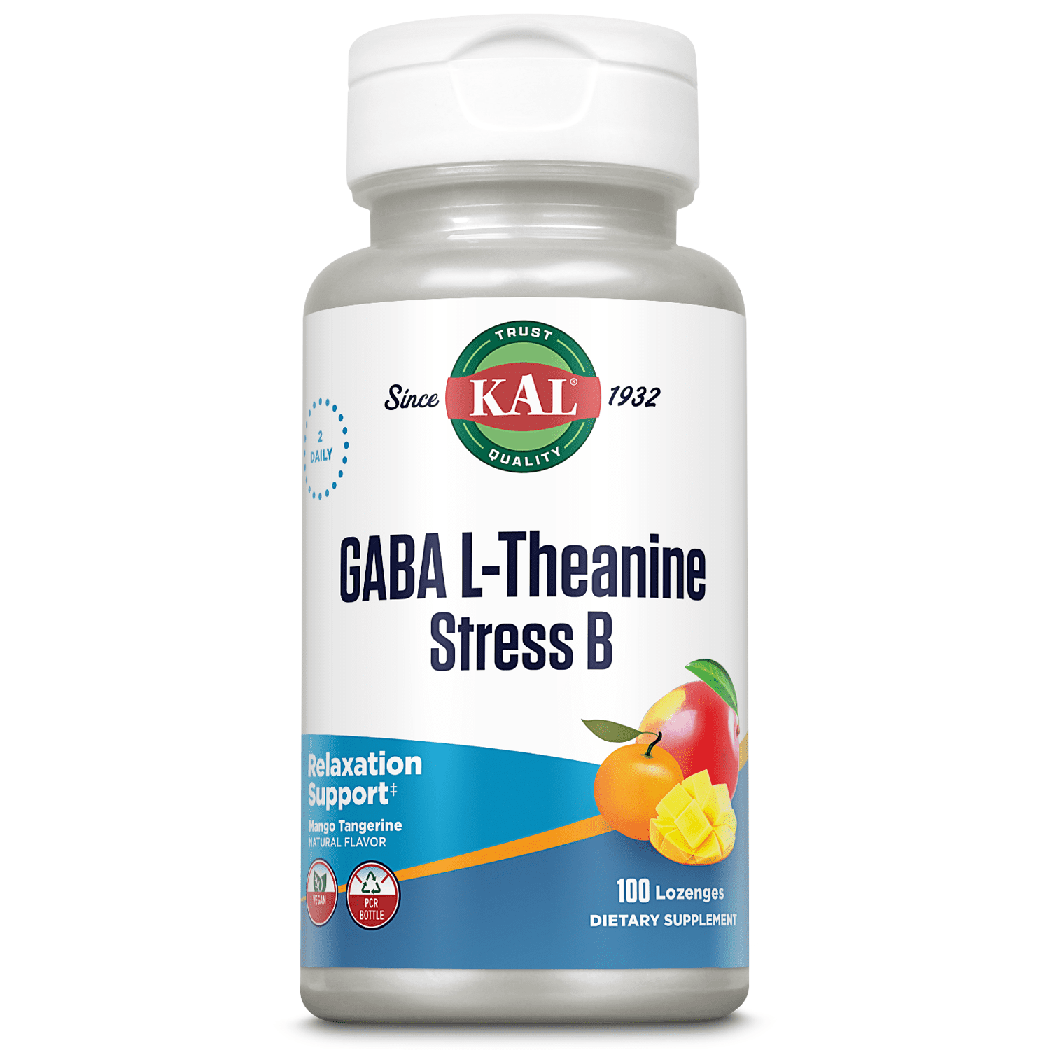 KAL GABA LTheanine Stress B Lozenge Healthy Relaxation, Mood & Focus