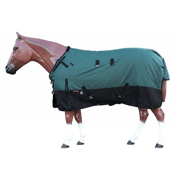 75 in Hilason 1200D Turnout Light Winter Waterproof Rain Sheet Horse Sheet Hunter Green