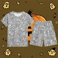 thumbnail image 2 of Gelikeya Toddler Pajama Sets Boys Girls Halloween Long/short Sleeved Shirts and Pants 2pcs Outfits Sleepwear Child Diy Pjs Clothing Set, 2 of 3