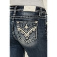 thumbnail image 2 of Miss Me Women's Dark Wash Mid Rise 32" Bootcut Stretch Denim Jeans - M3444B108V 30W x 32L, 2 of 4