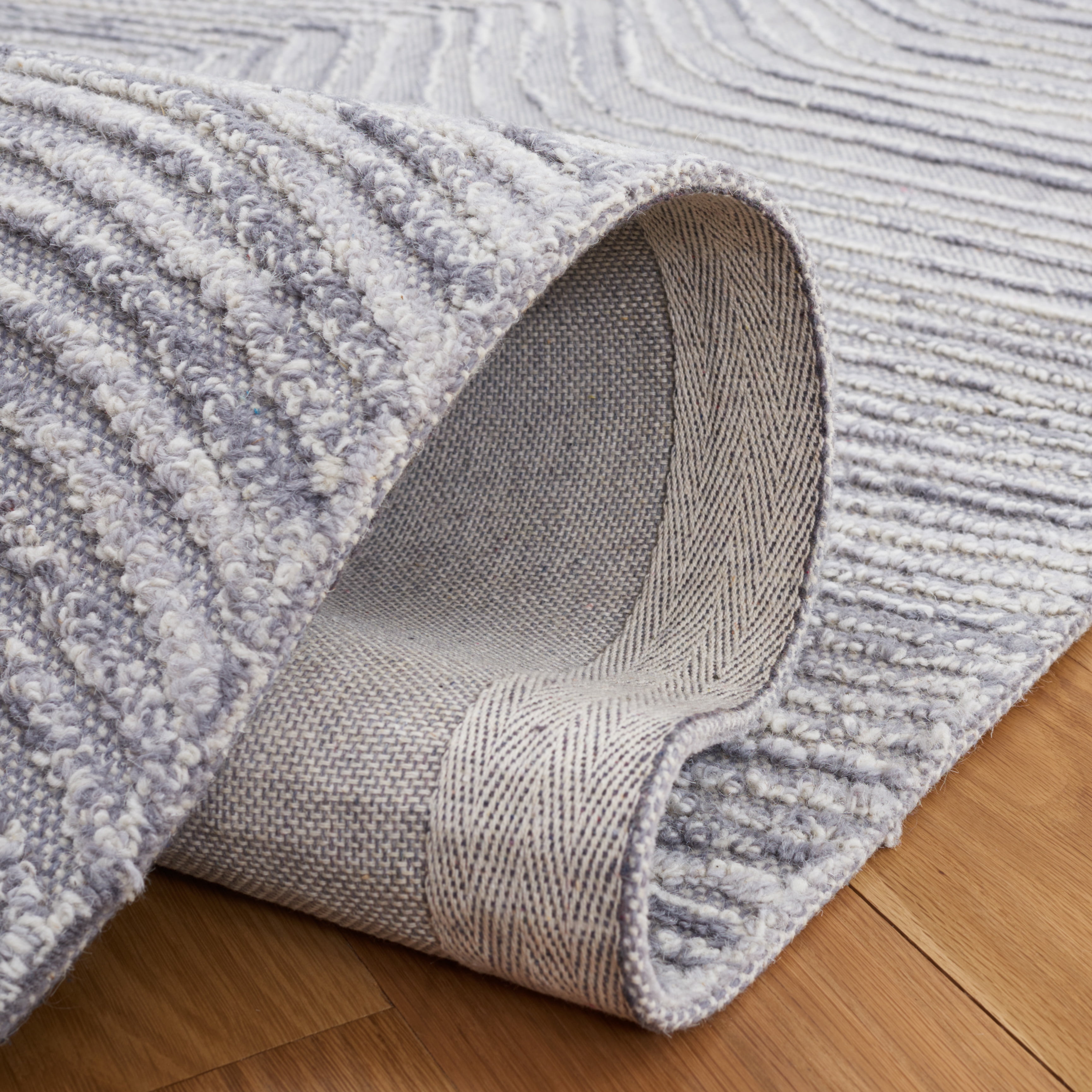 SAFAVIEH Trace Jimney Abstract Area Rug, Grey/Ivory, 4' x 6'