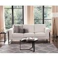 thumbnail image 2 of Maklaine 20" Modern Leather Fitted Back Sofa with Metal Leg in White, 2 of 15