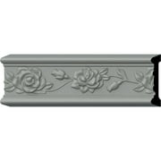 Ekena Millwork 3 7/8"H x 3/4"P x 94 1/2"L, (9 5/8" Repeat), Running Rose Chair Rail