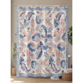 thumbnail image 4 of Blue Red Ethnic Stall Shower Curtain, Waterproof Shower Curtains for Bathroom, Vintage Modern Geometric Abstract Art Washable Fabric Cloth Bath Curtain for Bathtub Decoration with Hooks 36x72 Inches, 4 of 6