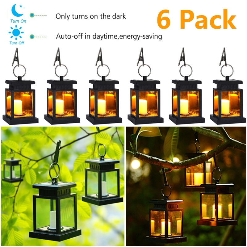 (Set of 6)Hanging Solar Lanterns - ANDEFINE Outdoor LED Umbrella Lights ...
