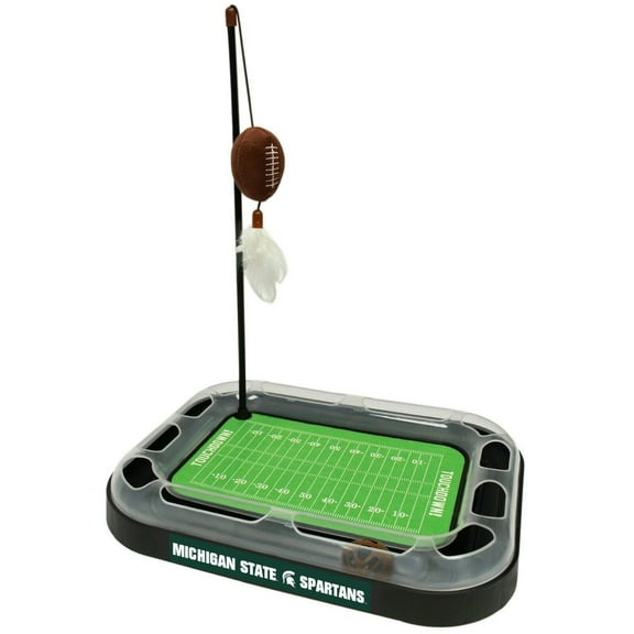 Pets First NCAA Michigan State Spartans CAT Scratcher Toy with Catnip Plush & Feather Cat Toy 5-in-1 Kitty Toy