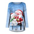 thumbnail image 4 of Pntutb Mujeres Mangas Largas Camisas Casuales Impresión de Navidad Cuello Redondo Pullover Túnica tops Pntutb Pntutb-499, 4 of 5