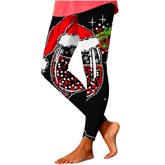 LMIHMI Womens Christmas Leggings Soft Stretchy Workout Yoga Lounge Pants High Waisted Christmas Graphic Holiday Tights(Multicolor-03,X-Large)