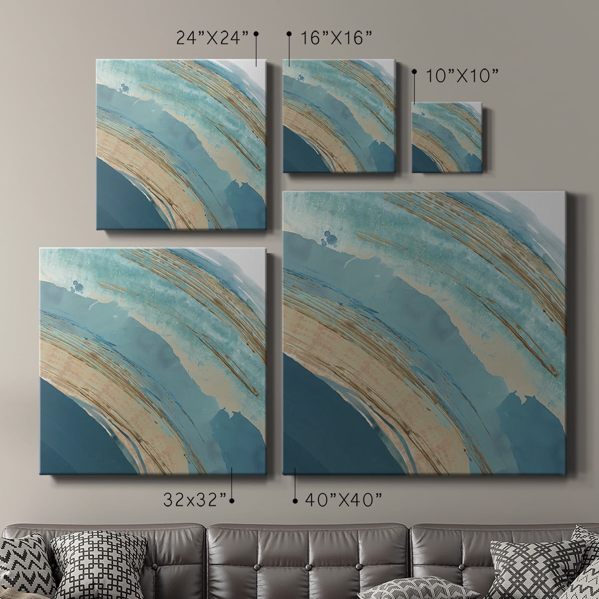 Wexford Home Making Blue Waves III-Premium Gallery Wrapped Canvas, 40" x 40" - Ready to Hang