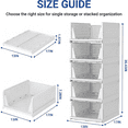 thumbnail image 6 of 5 Packs Stackable Closet Organizer Bins, 13×17 inch Foldable Plastic Storage Baskets, Waterproof Storage Containers for Drawer, Wardrobe, Bathroom, Living Room & Office, Space Saving Design, 6 of 9