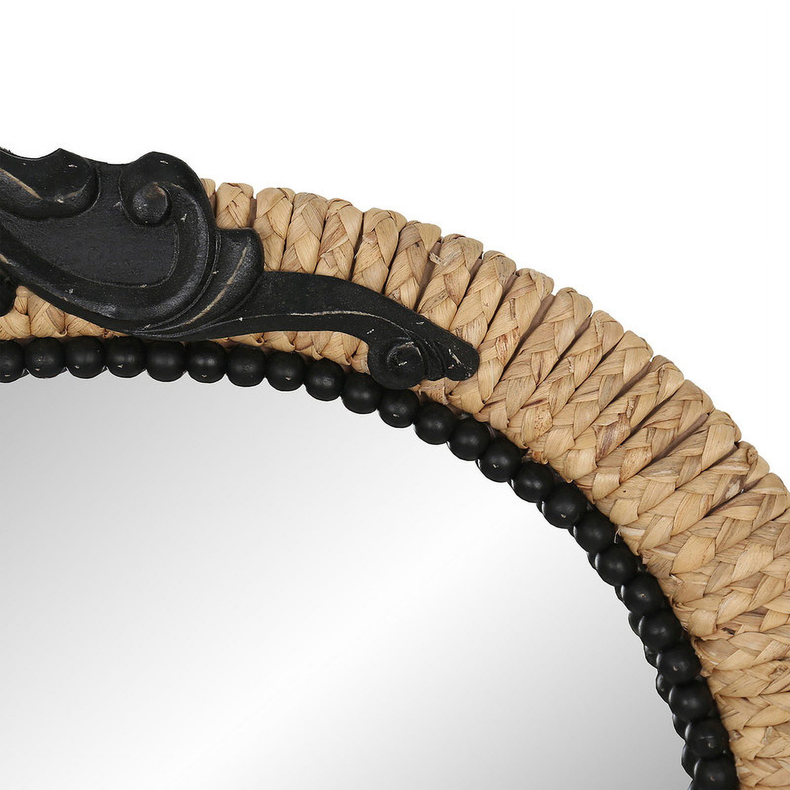 Solara Wide Arch Rattan Frame Wood Wall Mirror