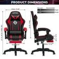 thumbnail image 4 of Hoffree Gaming Chair Massage Game Chair with Footrest and Massage Lumbar Support Ergonomic Computer Chair Height Adjustable with Swivel Seat and Headrest, 4 of 9