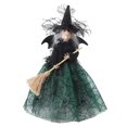 thumbnail image 1 of Halloween Small Witch Toy Trickery Prop 11 Inch Tree Topper Witch  Black, 1 of 8