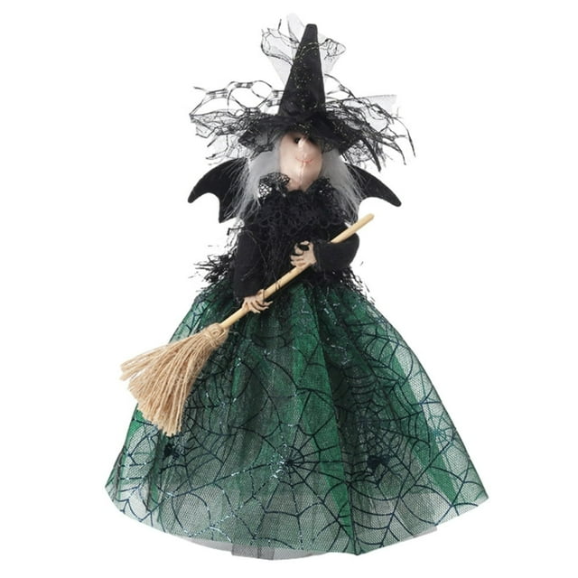 Halloween Small Witch Toy Trickery Prop 11 Inch Tree Topper Witch Black