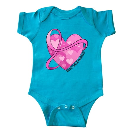 

Inktastic Breast Cancer Awareness- Pink Ribbon Around Heart Gift Baby Boy or Baby Girl Bodysuit