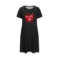 thumbnail image 4 of Sakmal Moomoo Nightgownss Women Cute Short Sleeve Valentines Love Sleepwear Knee Length Heart Print Womens Nightgown L, 4 of 6