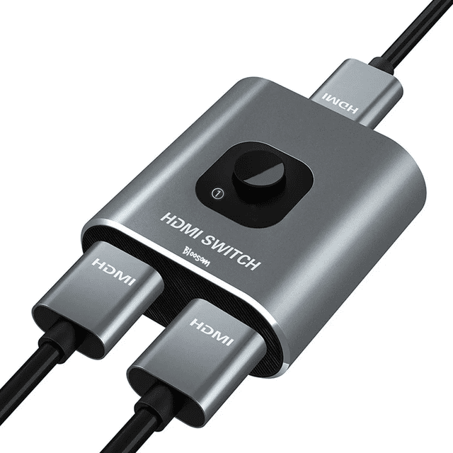 Switch Hdmi Bloosom 4k 3d 2 En 1 Bidireccional Conmutador Gris