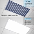 thumbnail image 4 of Navy Blue Striped Fluorescent Light Covers, Navy Blue White Farmhouse Stripes Magnetic Light Covers for Ceiling Lights, Fluorescent Ceiling Shade Filters for Classroom Bedroom Office 4x2Ft x 2PCS, 4 of 8