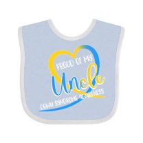 Inktastic Proud of My Uncle Down Syndrome Awareness Heart Ribbon Boys or Girls Baby Bib