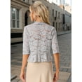 thumbnail image 3 of DARING DIVA Lace Shrug Ruffle Cardigan Open Front Half Sleeve Bolero XS Grey, 3 of 6