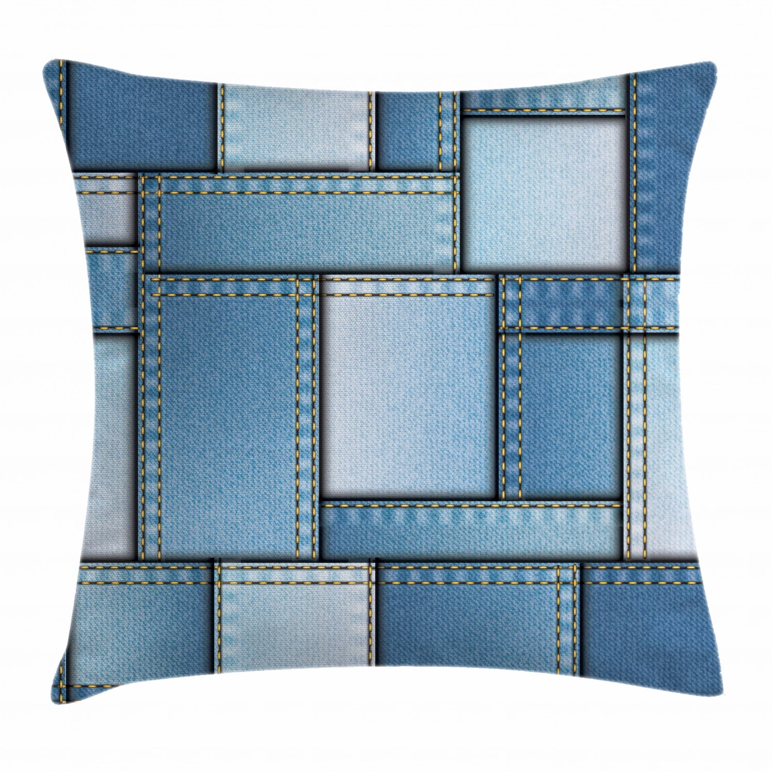 Farmhouse Decor Throw Pillow Cushion Cover, Patchwork of Different Size