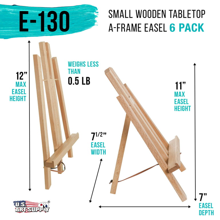 6pk 8 Small Natural Wood Display Easel, A-Frame Artist Tripod Stand — U.S.  Art Supply