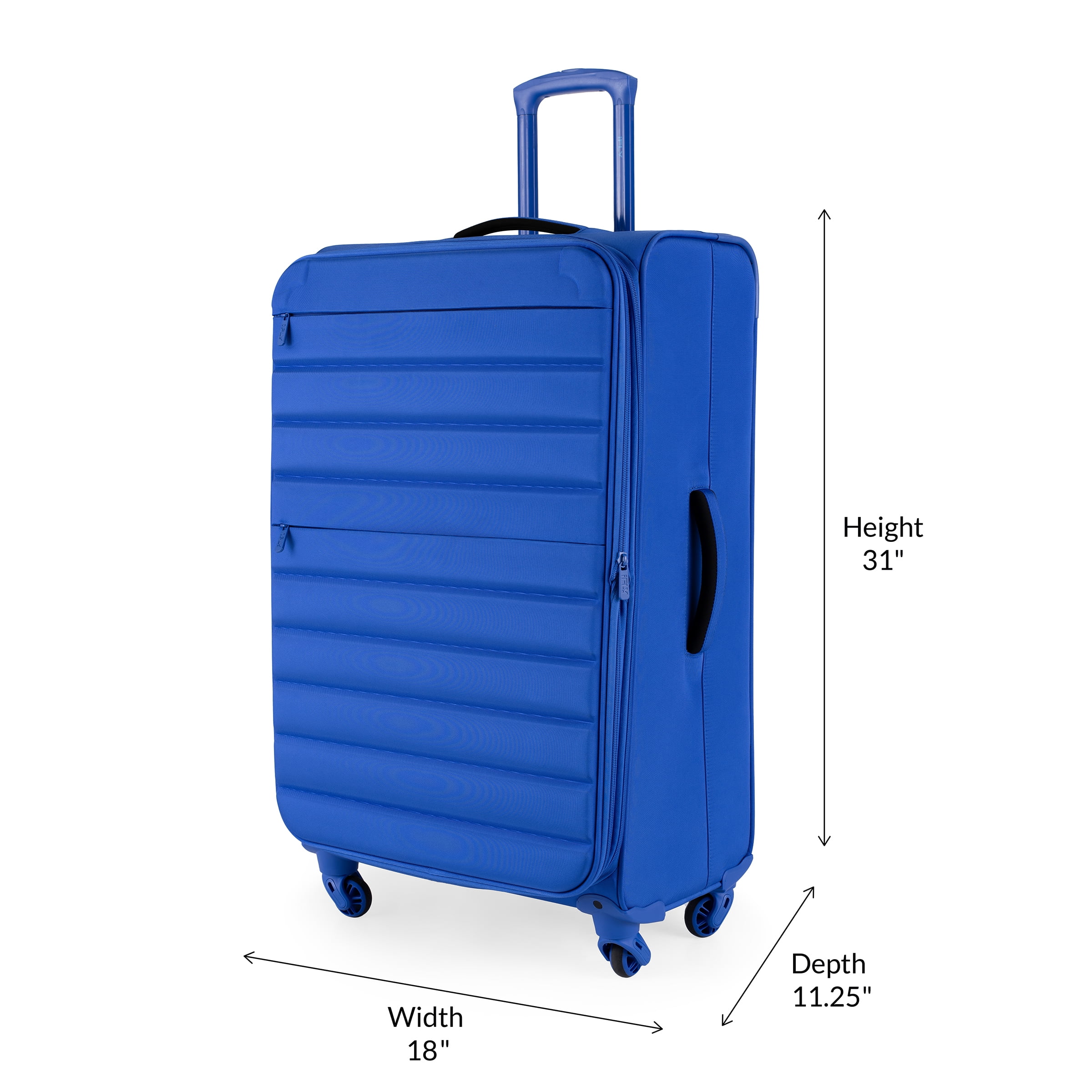 iFLY Softside Fibertech 2-Piece Luggage Set, 20" Carry-on and 28" Checked Luggage, Cobalt Blue