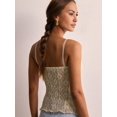 thumbnail image 4 of Women Lace Camisole Tank Tops Y2k Spaghetti Strap Camis Going Out Top Khaki L, 4 of 6