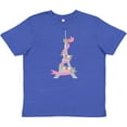 thumbnail image 3 of Inktastic Eiffel Tower in Paris with Flowers and Pink Banner Youth T-Shirt, 3 of 5