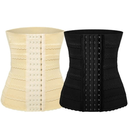 

Waist Trainer for Women Breathable Corset Cincher Body Shaper with Steel Bones Latex Girdle 3 Hooks