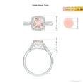 thumbnail image 4 of ANGARA Natural Twisted Shank Cushion 1.2 ct Morganite Halo Engagement Ring in 14K White Gold for Women | Birthday, Anniversary, Jewelry Gift for Women | Natural Morganite Ring, 4 of 8