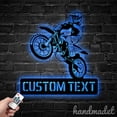 thumbnail image 2 of Handmadetneonsign Custom Motocross Biker Metal Wall Art LED Light, Dirt Bike Name Sign Home Decor, 2 of 5