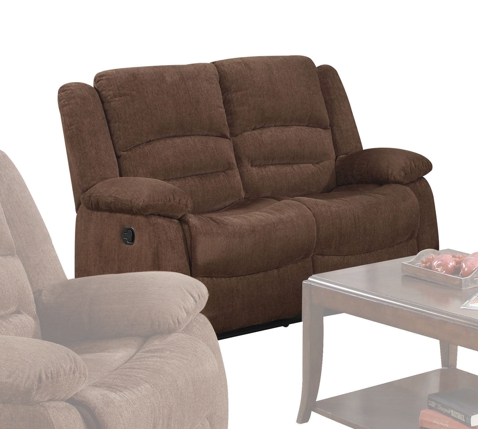 ACME Bailey Reclining Loveseat in Dark Brown Chenille