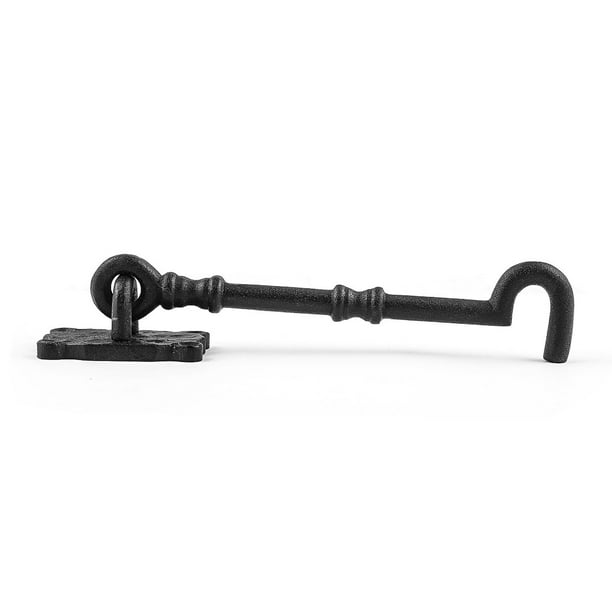 Cabin Hook And Eye Latch Iron Eye and Hook Latch Black 7.25 Inch